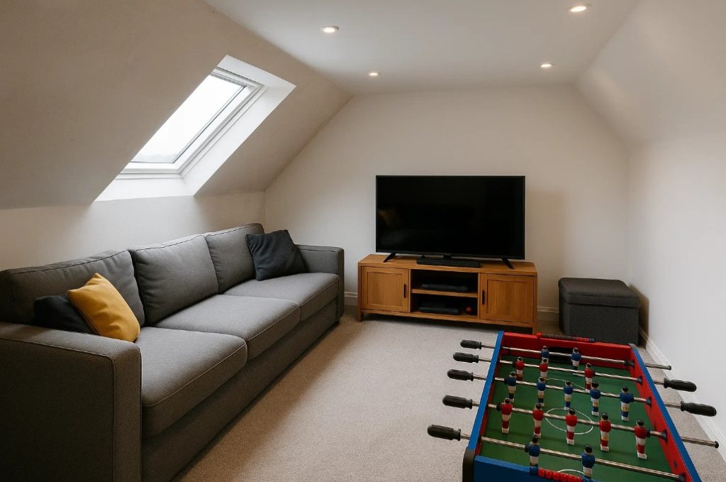 loft conversion to entertainment room