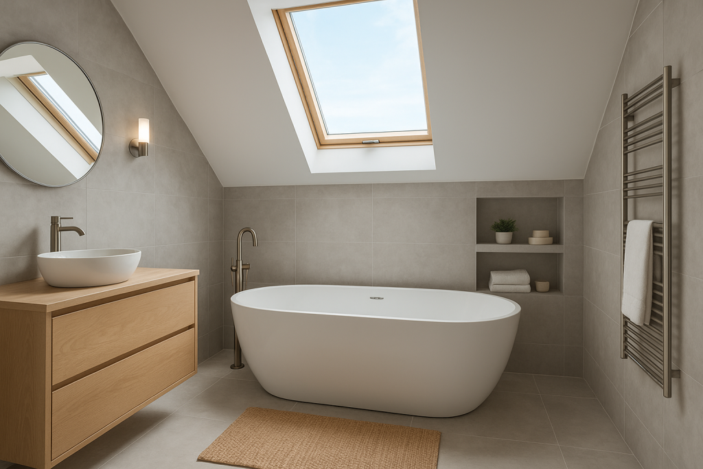 Stylish modern loft extension showcasing creative interior design ideas with bright natural lighting and functional furniture.